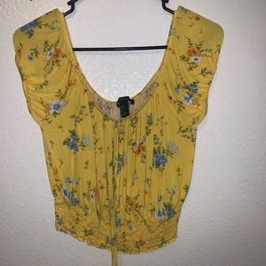 Crop off the shoulder top